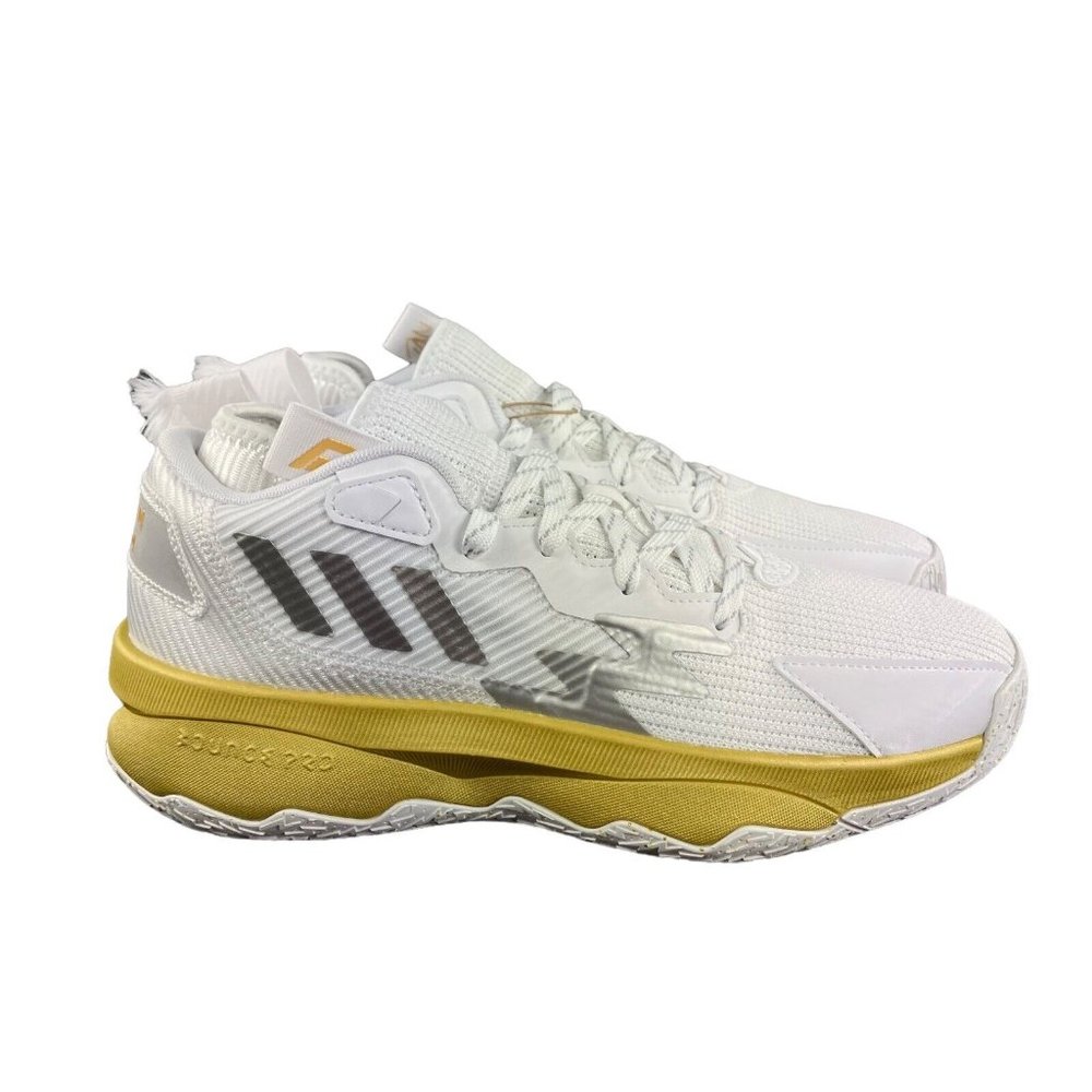 Adidas Dame 8 White Silver Gold Metallic Basketball Shoes GY1755 Size 7 *
